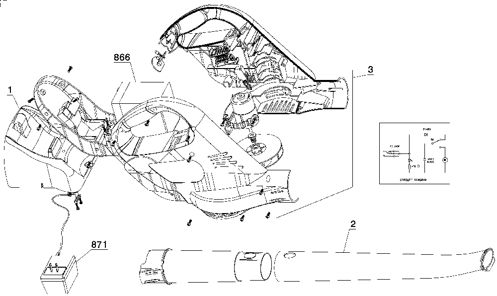 Page A Diagram and Parts List for CS100 Type 2 Black and Decker Leaf Blower / Vacuum